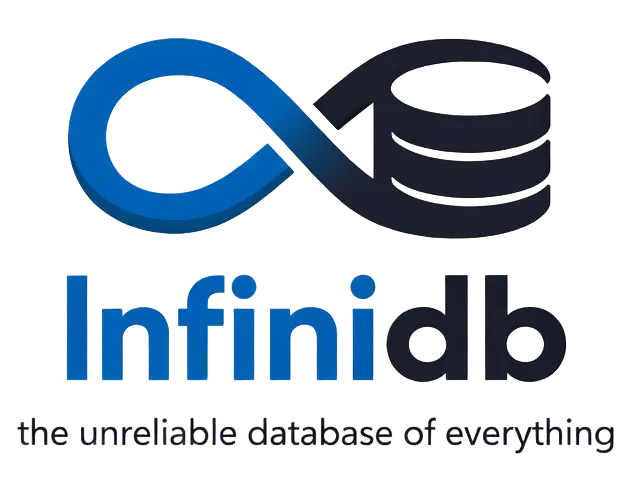 InfiniDB logo, an infinite symbol with a database attached.